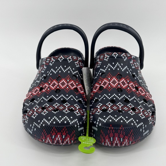 Crocs Baya Holiday Graphic Clog Mens Size 9 Navy Blue Fair Isle Comfy Gift‎ NWT main image 12